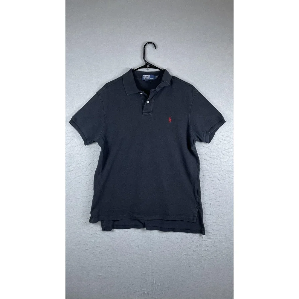 Polo Ralph Lauren Polo Shirt Mens Large Black‎ Red Pony Cotton Hong Kong